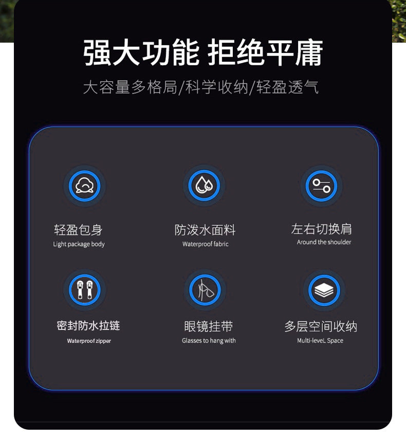 OZUKO Business Chest Bag Men's Large Capacity Waterproof Crossbody Bag High-end trendy brand simple commuter portable bag