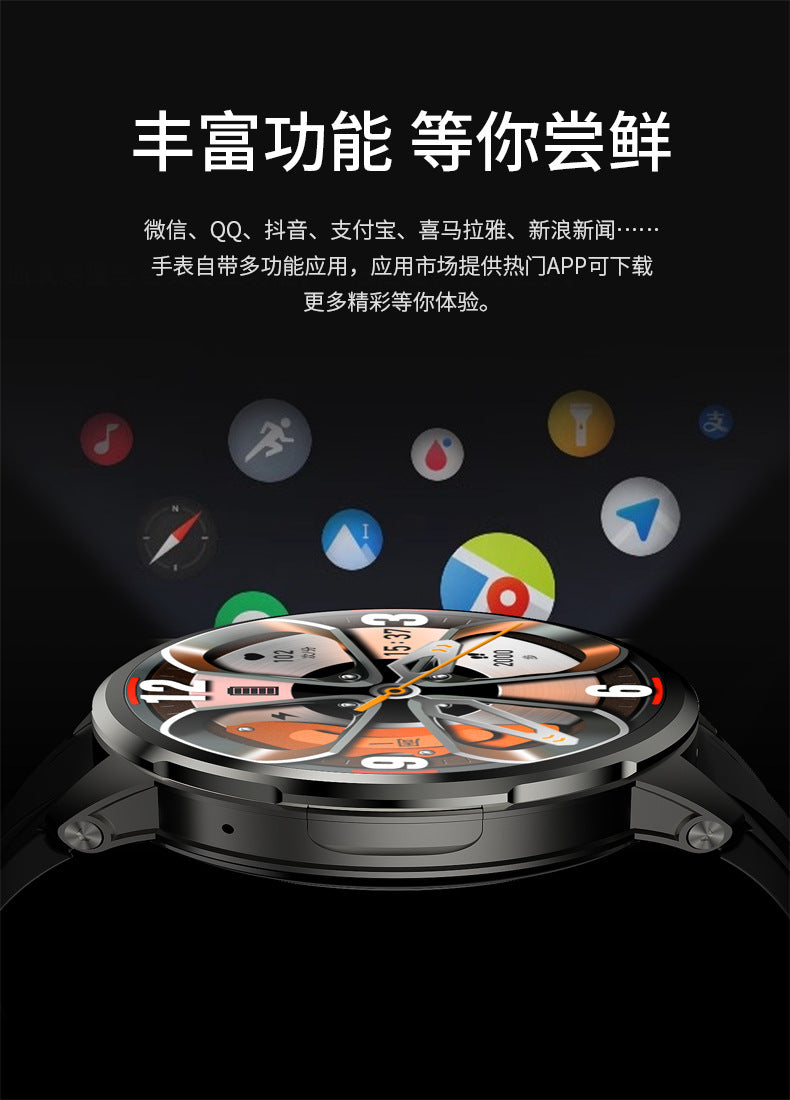 H99Round Screen Card Slot Phone Watch 1.951-inch rotating camera for taking photos with heart rate and blood pressure dual system NFC