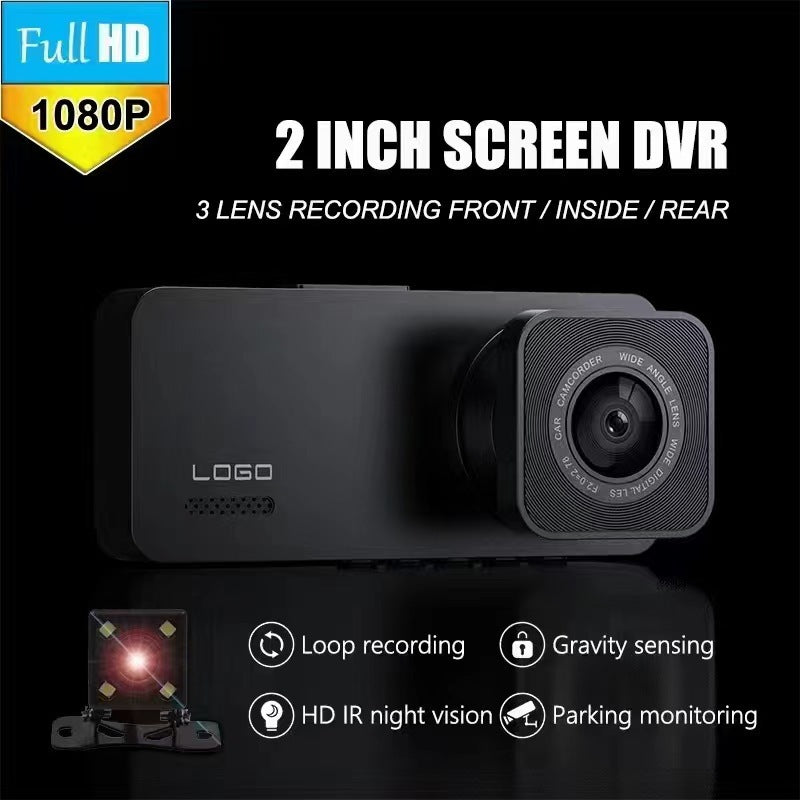 S10New Dash Cam2Inch IPS Hd1080P WIFI Three-Channel Recorder Cardvr