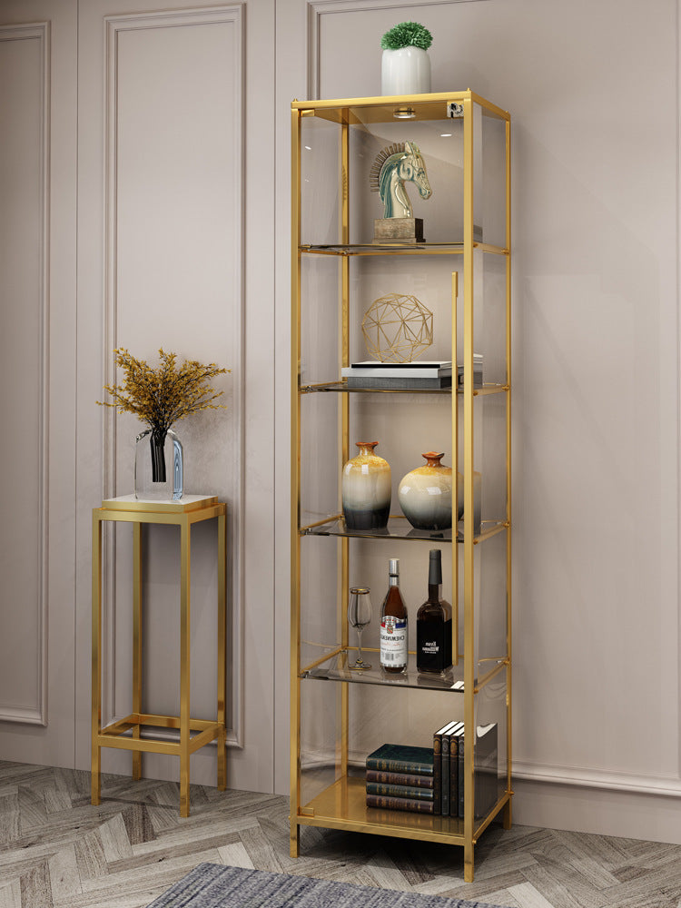Simple Wine Cabinet Wall-Mounted Living Room Modern Simple Glass Storage Cabinet Home Storage Cabinet Light Luxury High-End Display Cabinet