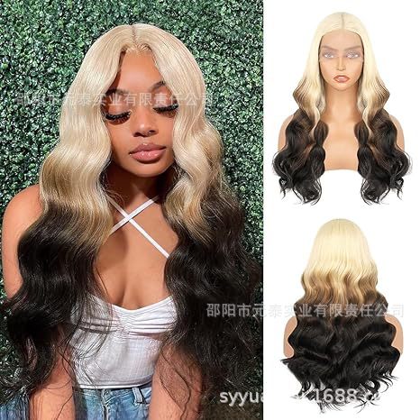 Hot Sale 13*4*1  Long Mix Blonde Synthetic Wavy  Wigs Wig