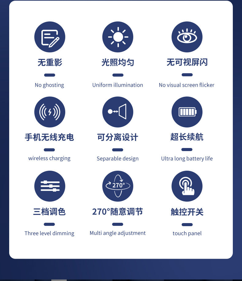 Multifunctional Magnetic Desk Lamp led Soft Light Ambient Lamp Eye Protection Study Reading Lamp Bedroom Dimmable Color Adjustment Bedside Lamp