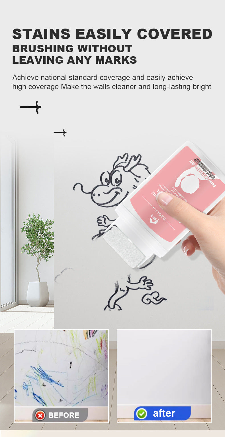 Tik Tok Same Style Small Roller Brush Paint Odorless Wall Repair Paste for Dirt and Graffiti, Latex Paint Repair