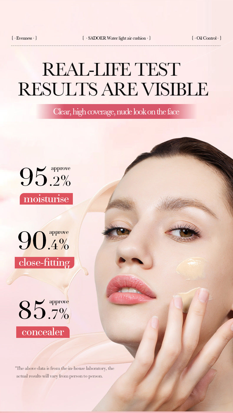 Makeup SADOER Hydrating Cushion Concealer Contouring Brightening Skin Tone BB Wholesale Cross-Border Foreign Trade Frost