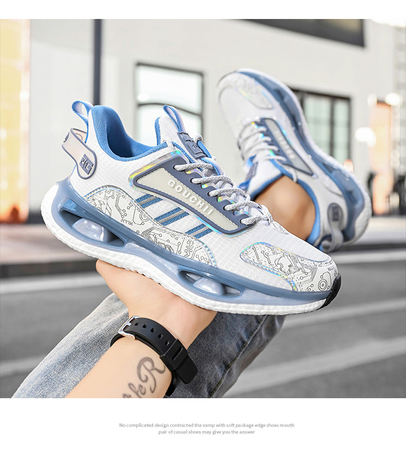 Autumn Hot-Selling Popcorn Rubber Non-Slip Wear-Resistant Sports Running Shoes Mesh Breathable Couple Trendy Casual Shoes