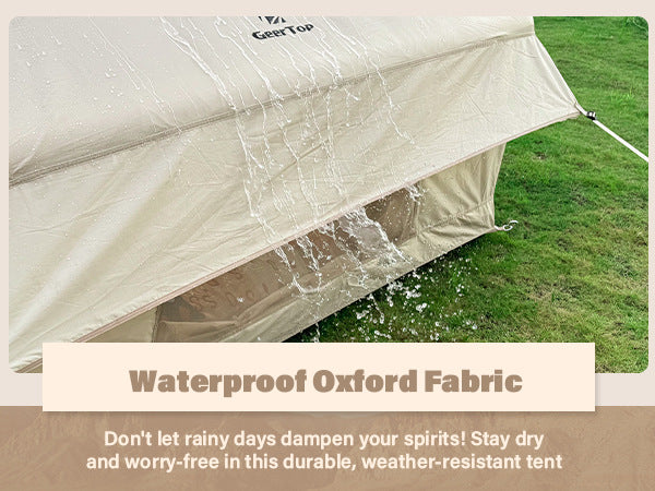 6.3㎡Inflatable Tent Outdoor Camping Oxford Cloth Light Luxury Family Camping Small House Camp Tent3-4People