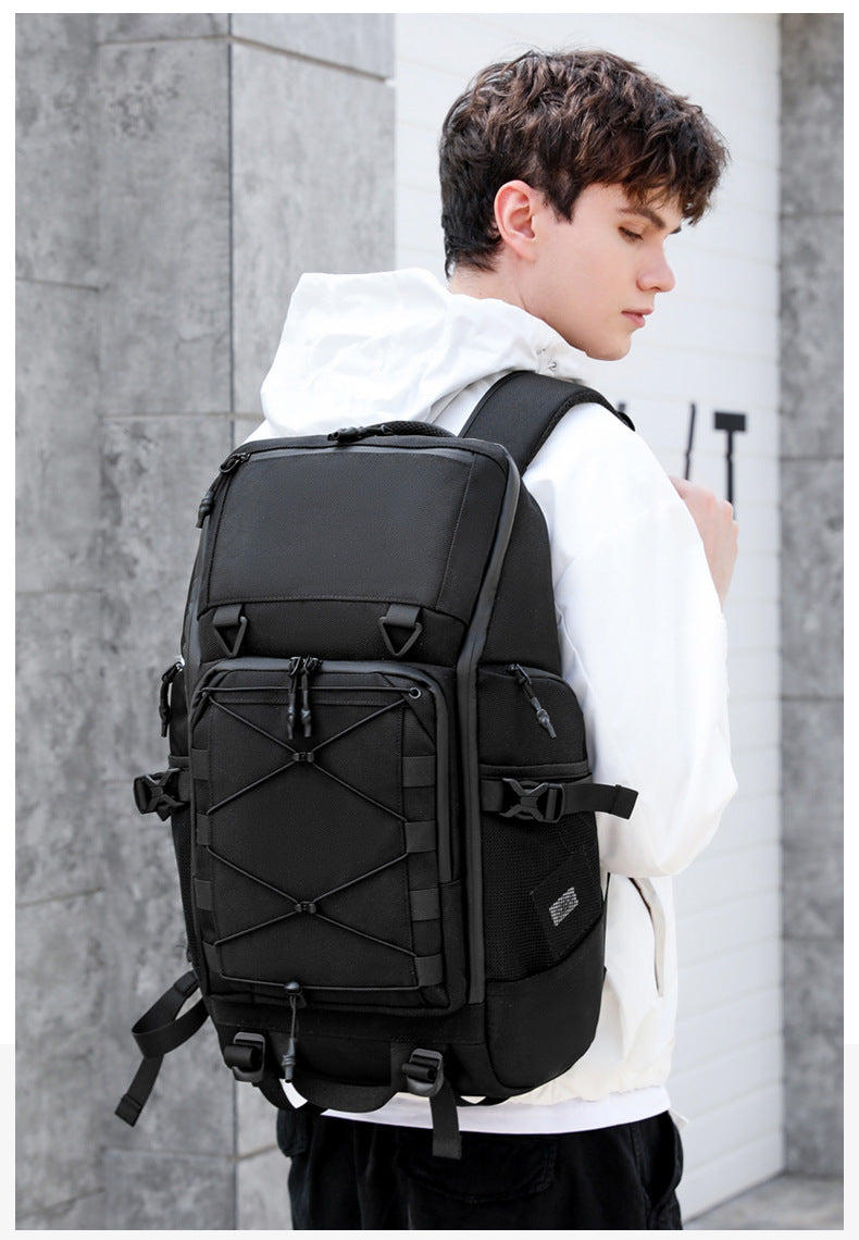 OZUKO Travel Backpack Men's Large Capacity Waterproof Outdoor Mountaineering Computer Backpack Camouflage Commuting School Bag