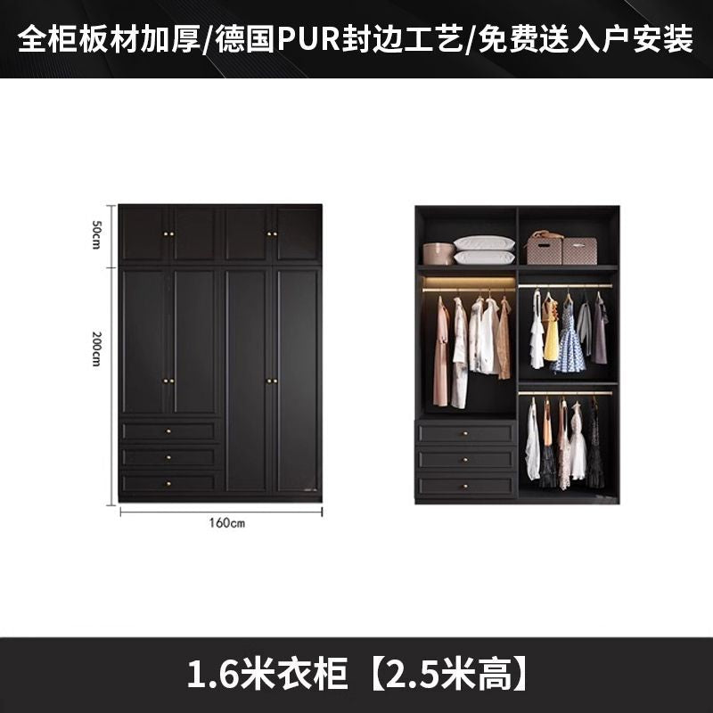 Vintage Style Wardrobe Black Cabinet Wardrobe for Home Bedroom Small Apartment Modern Simple Side Cabinet Top Cabinet Furniture Wardrobe