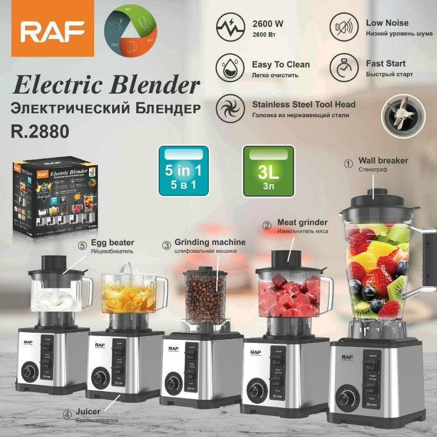 RAF European Standard Household and Commercial Smoothie Multi-Functional 5-in-1 Blender, Blender, Soy Milk, Fruit Juicer