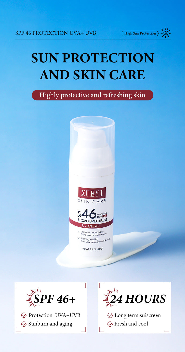 High SPF Sunscreen Lotion Transparent Moisturizing Non-Greasy UV Protection Sunscreen Brightening Isolation Manufacturer Wholesale