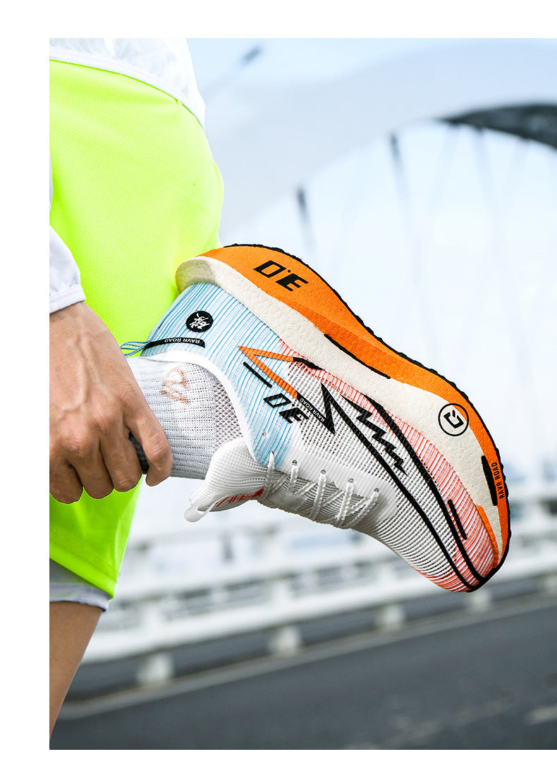 2025New Fashionable Casual Breathable Comfortable Running Shoes with Real Carbon Plate High Elasticity Shock Absorption for Student Training Sports Shoes