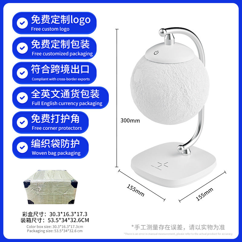 15w Wireless Charging Study Table Lamp Bedroom Bedside Sleep Eye Protection Night Light Outdoor Camping Atmosphere Light