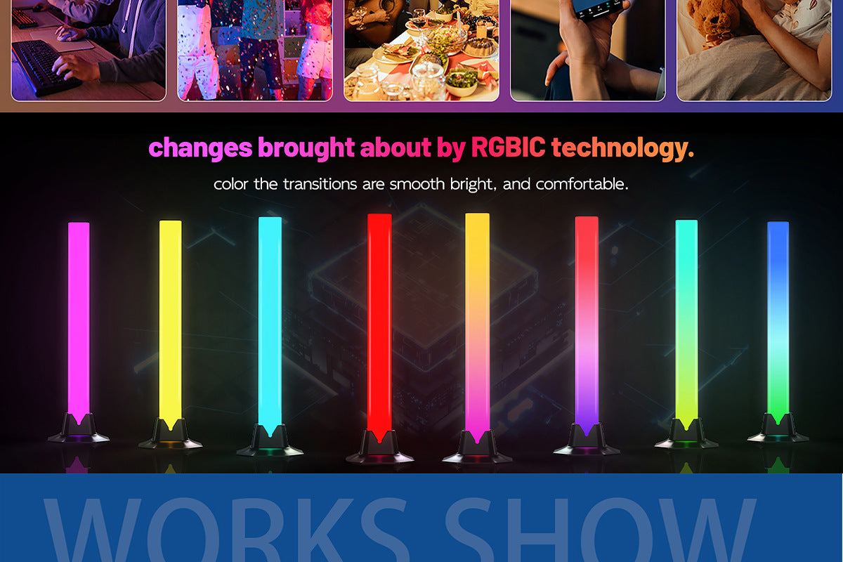 Exclusive Supply LED Bluetooth Desktop Lamp USB Computer Ambient Light RGB Magic Color WIFI Intelligent Sound Pickup Ambient Light