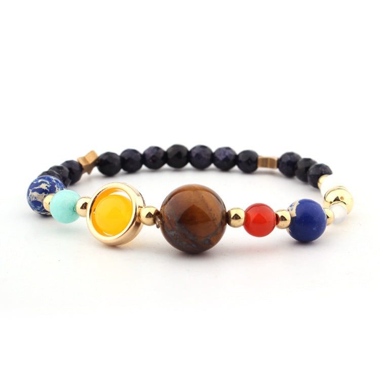 Hot-Selling Universe Galaxy Solar System Eight Planets Bracelet Guardian Star Natural Stone Bead Bracelet Seven Meridians Bracelet