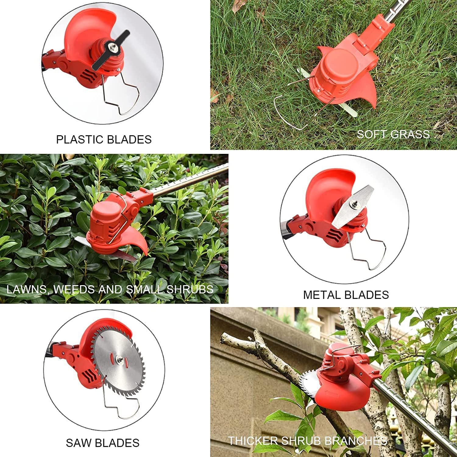 Lithium Battery Lawn Mower Weed Eater Rechargeable Household Grass Trimmer Electric Portable Garden Pruner Cordless