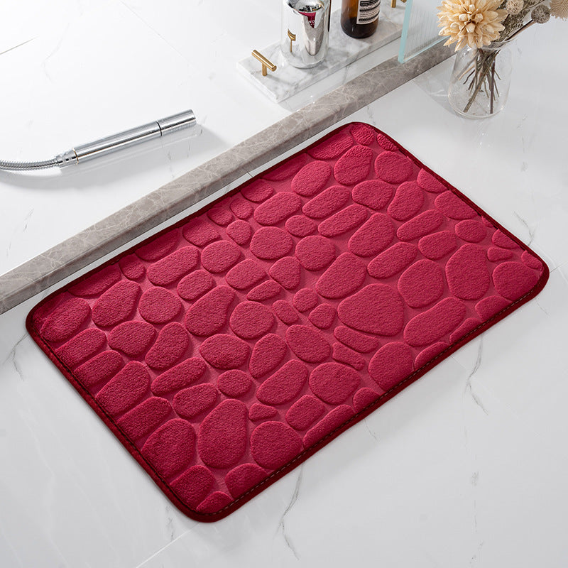 Special Coral Fleece Pebble Embossed Floor Mat Thickened Soft Bathroom Rug Machine Washable Carpet Wholesale