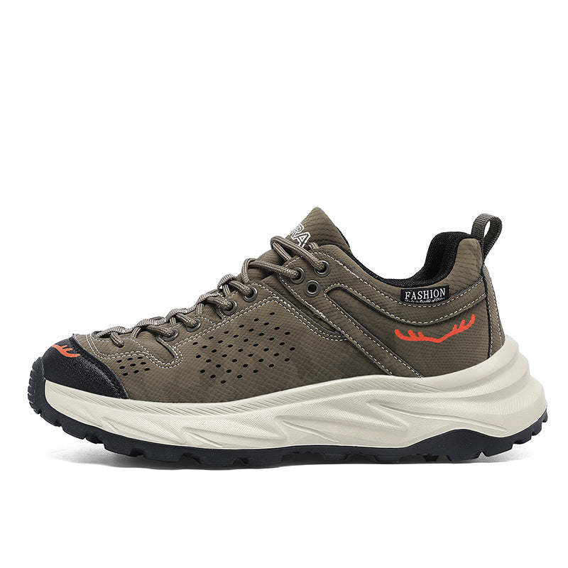 New Thick-Soled Height-Increasing Hong Kong Style Dad Shoes Trendy Retro Outdoor Non-Slip Hiking Shoes Sports Casual Shoes Men's Shoes