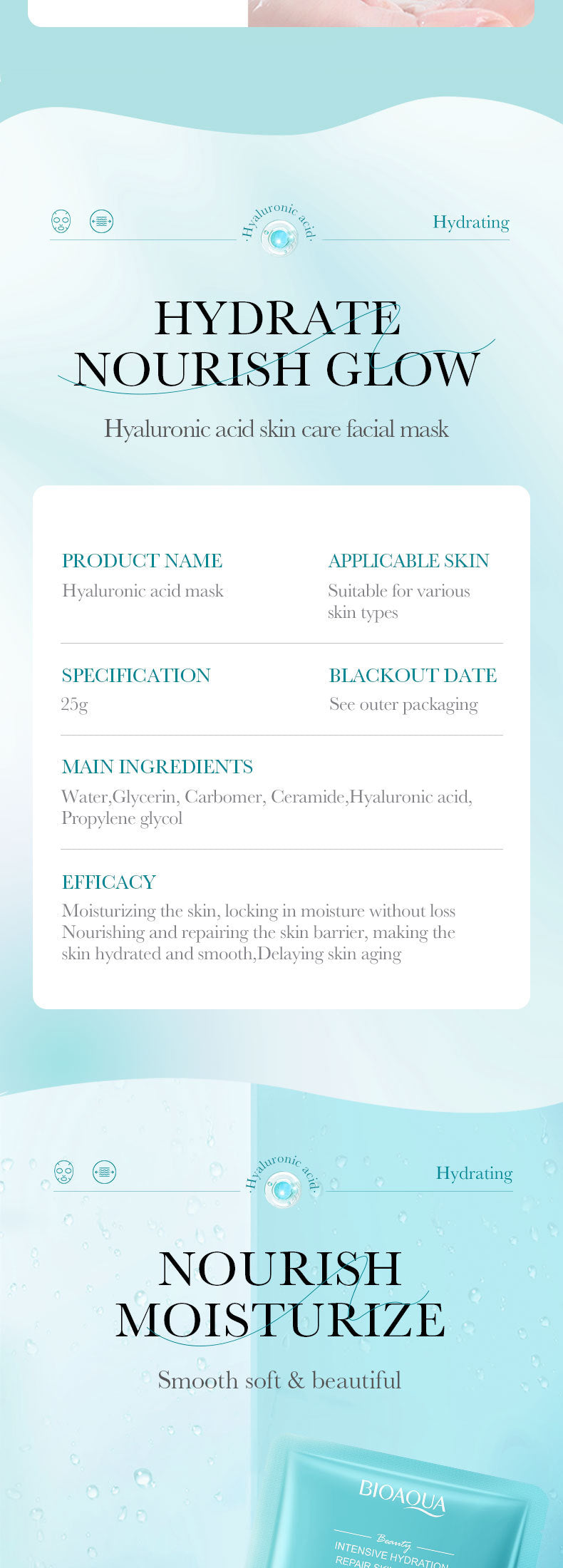 Full English Mask25g BIOAOUA Dimension C Retinol Hydrating Moisturizing Mask Sheet Pack  Wholesale