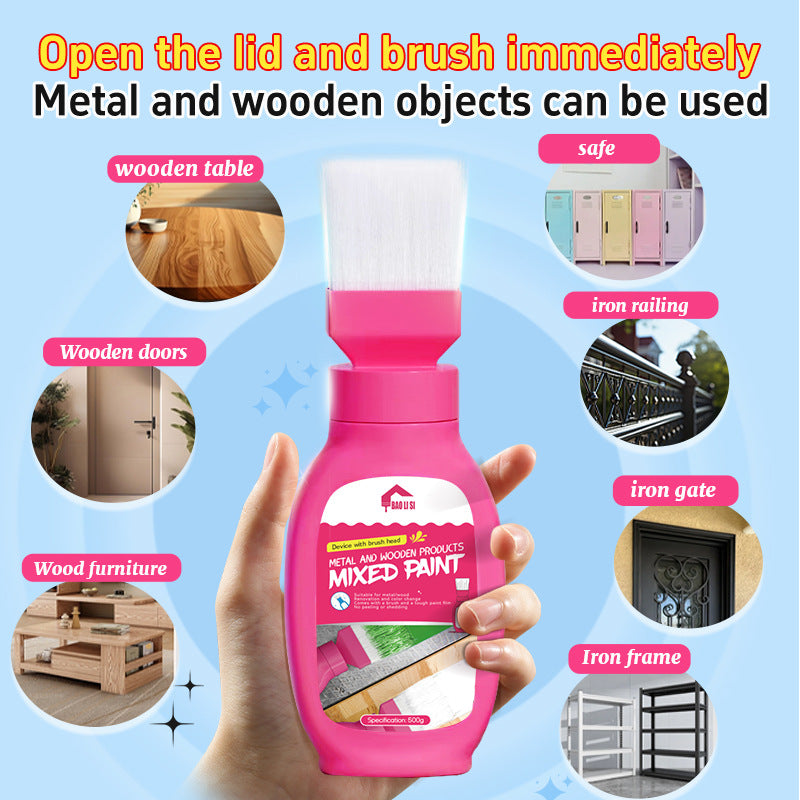 Brush Metal Paint for Doors and Windows, Iron Art Railings, Stainless Steel, Water-Based Latex Paint, Color Adjustment, Renovation Wood Paint, Oil Paint