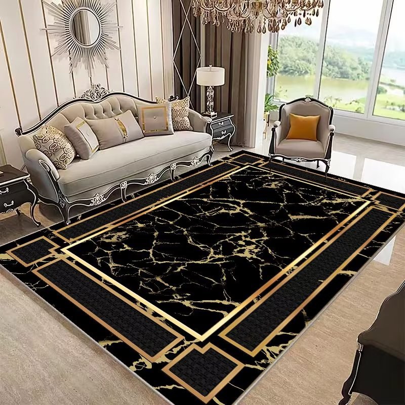 Crystal Velvet Carpet Luxury Stain-Resistant Easy Care Sofa Coffee Table Rug Home Bedroom Wear-Resistant Non-Slip Bedside Warm Blanket