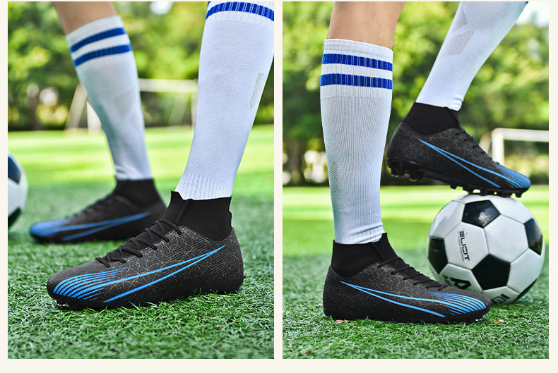 Football shoes high-top training shoes for teenagers, middle and primary school students AG Long Spike Broken Spike Rubber Spike Soccer Shoes