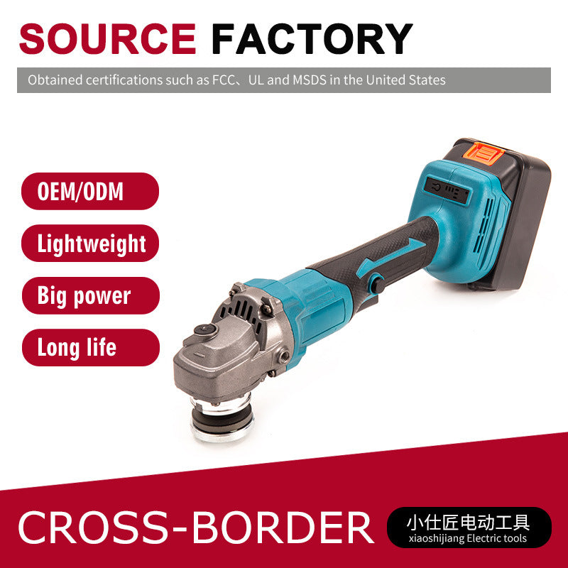 Cross-Border Dropshipping Lithium Battery Rechargeable Angle Grinder Small Cutting Grinding Household Multifunctional Angle Grinder Handheld