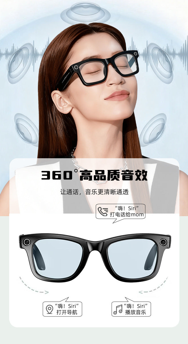 W610Smart Glasses AI Voice Assistant Translation800W Camera Listening to Music Bluetooth Calling Bluetooth