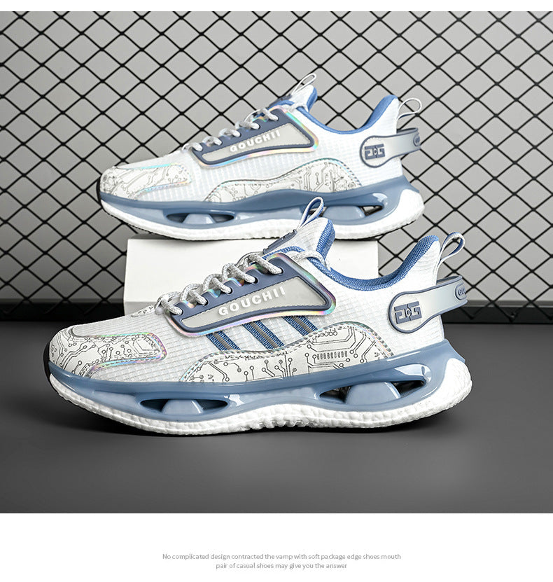 Autumn Hot-Selling Popcorn Rubber Non-Slip Wear-Resistant Sports Running Shoes Mesh Breathable Couple Trendy Casual Shoes