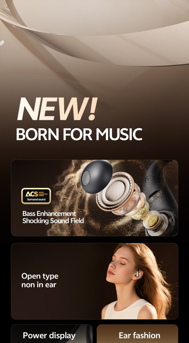 2025Popular M129Ear-mounted Digital Display Bluetooth Earphones Private Model High Appearance Wireless Bluetooth Earphones