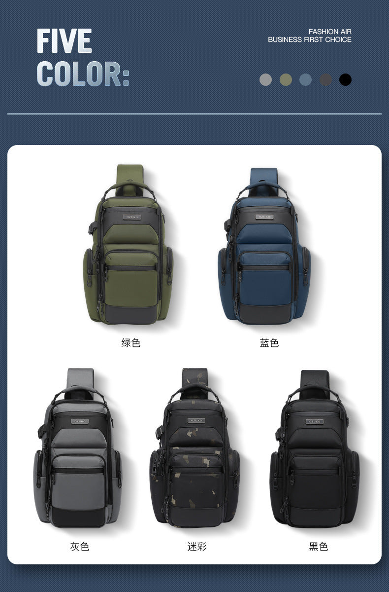 Trendy Men's Chest Bag Crossbody Bag Lightweight Multifunctional Waterproof Travel Portable Sling Bag Casual Men's Bag High-end Feel