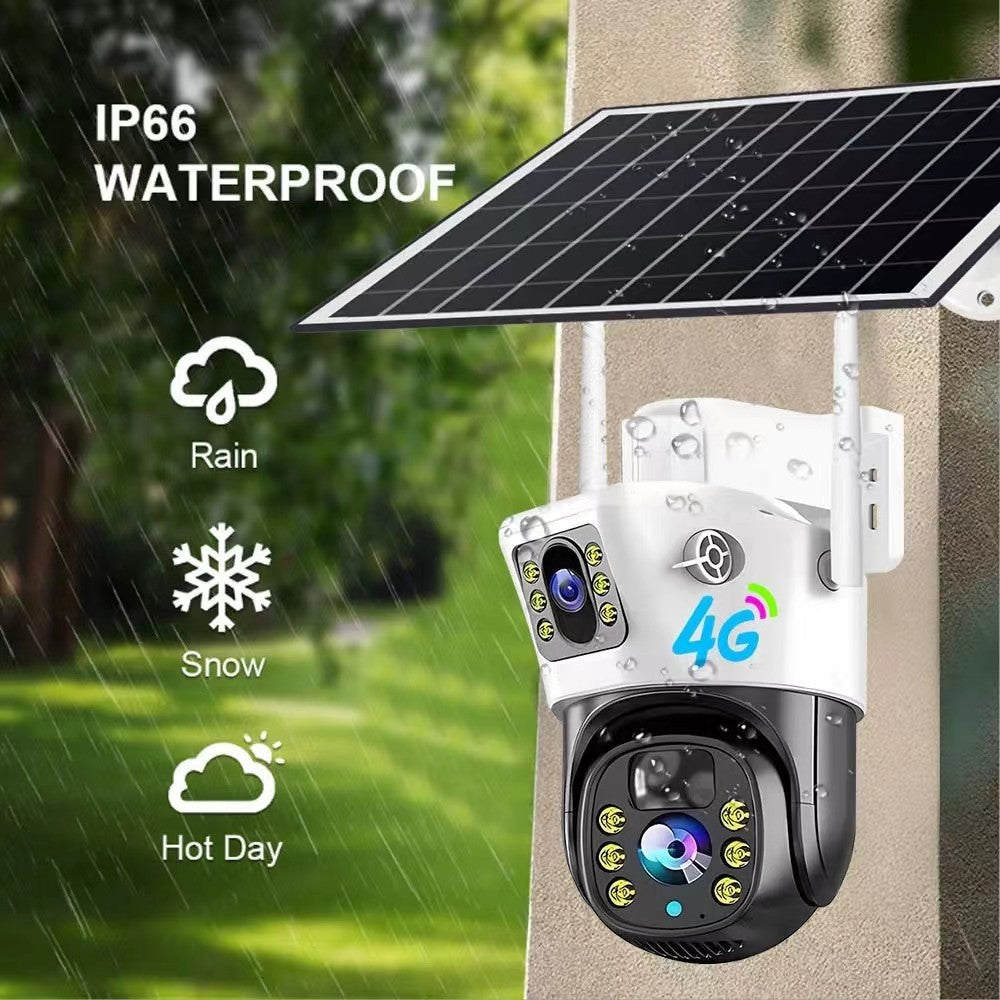 V380Binocular Solar Surveillance Camera4G Outdoor Dual Screen Home Low Power Consumption Shenzhen Security Monitoring
