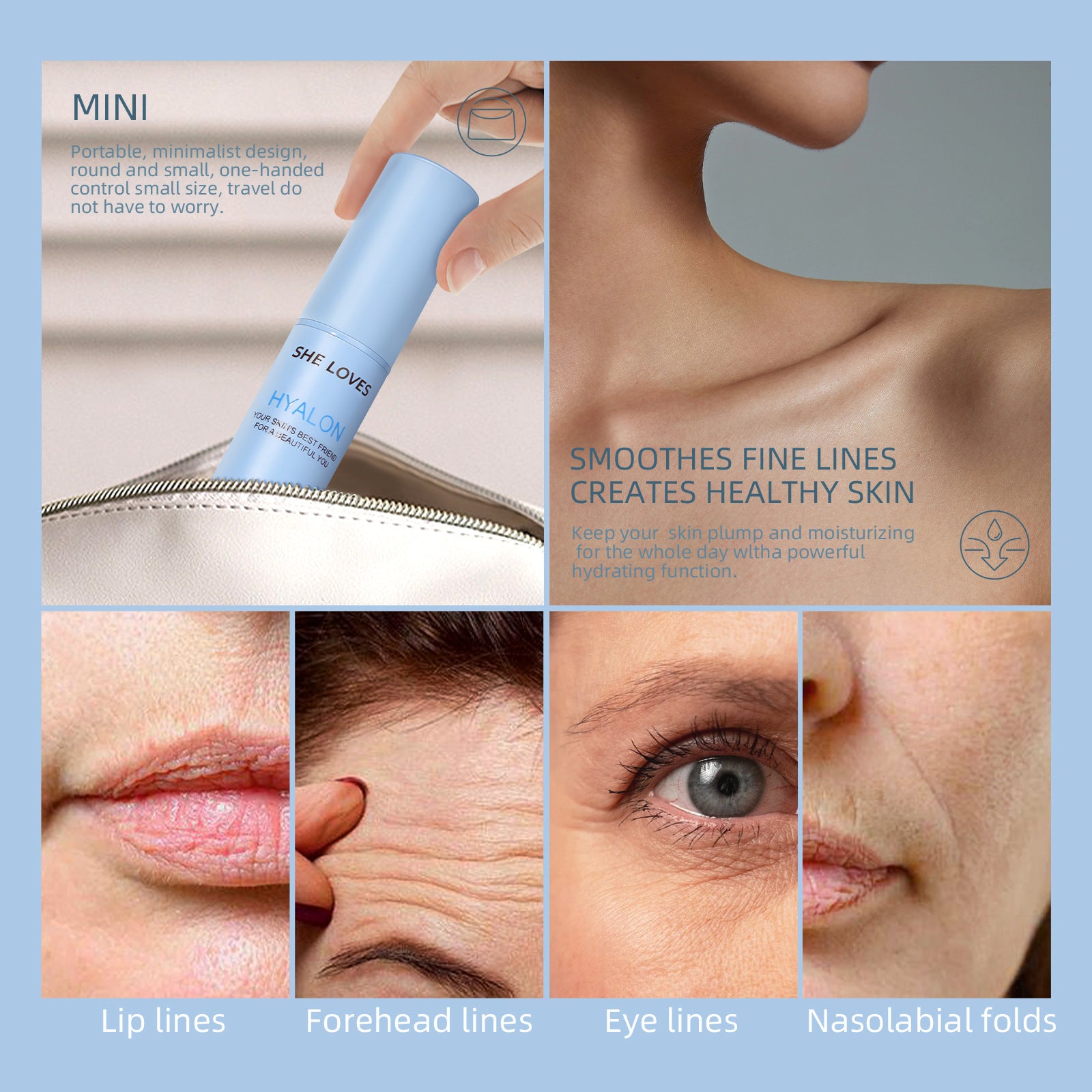 SHELOVES Universal Hydrating Stick7g Hyaluronic Acid Makeup Moisturizing Primer Face Serum Stick