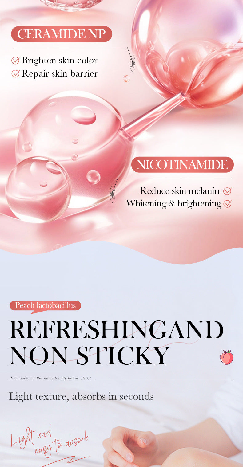 Peach Lactobacillus Body Lotion SADOER Autumn and winter moisturizing body cream cross-border foreign trade wholesale