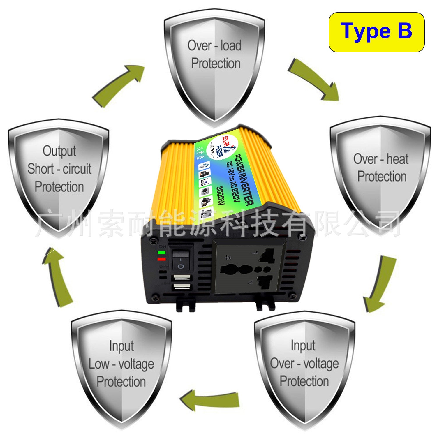 Legendary Generation Car Inverter DC12V Turn AC220V/110V 300W Double USB Mouth car inverter