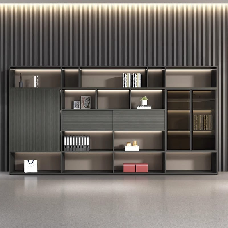 Boss Office Light Luxury Wooden Archive File Cabinet Archive Cabinet Storage Bookcase Manager Room Background Cabinet