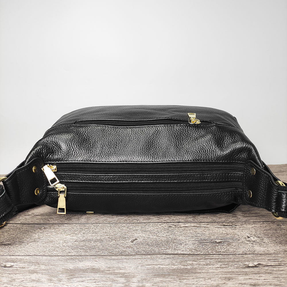 Guangzhou Shiling Genuine Leather Women's Bag for Middle-aged and Elderly Mothers, Multi-pocket Large Capacity Single Shoulder Crossbody Bag Trend