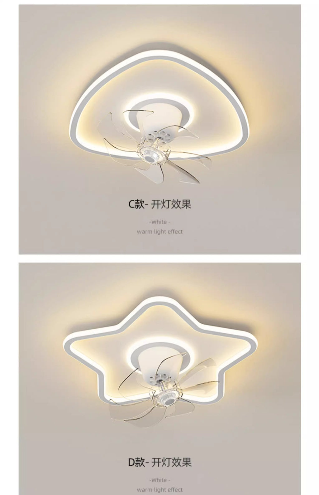 Shaking Head Fan Light Bedroom Ceiling New Ultra-Thin Cloud Light Children's Room Light360Eye Protection Smart Ceiling Fan Light