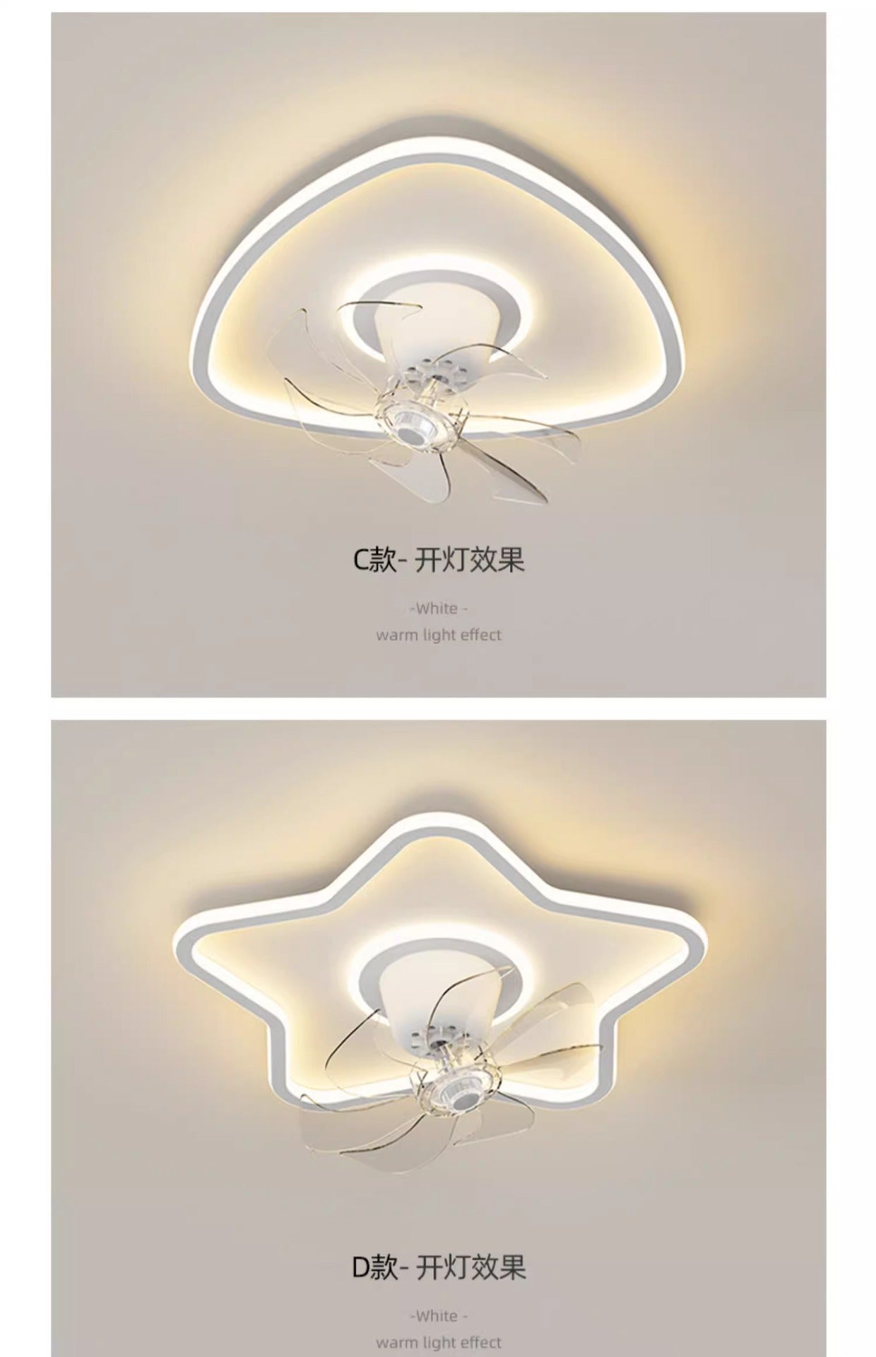 Shaking Head Fan Light Bedroom Ceiling New Ultra-Thin Cloud Light Children's Room Light360Eye Protection Smart Ceiling Fan Light