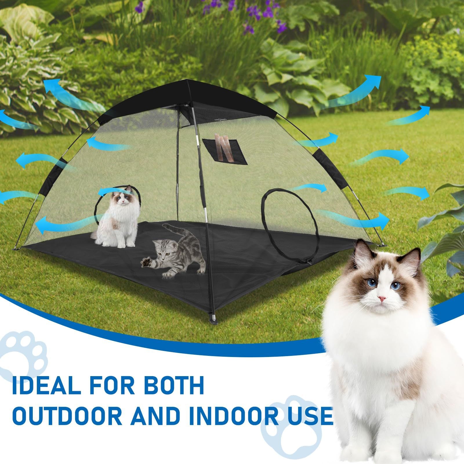 New Pet Tent Outdoor Large Space Thickened Mesh Tent Anti-Mosquito Cat Dog House Park Camping Tent