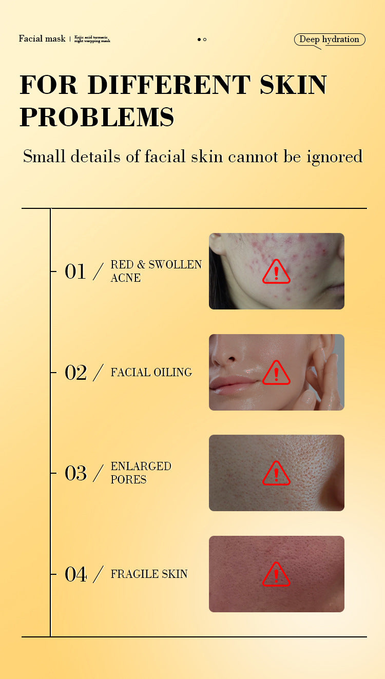 Spot Goods I Kojic Acid Turmeric Nighttime Sleep Peel-off Mask Brightening Skin Collagen Application