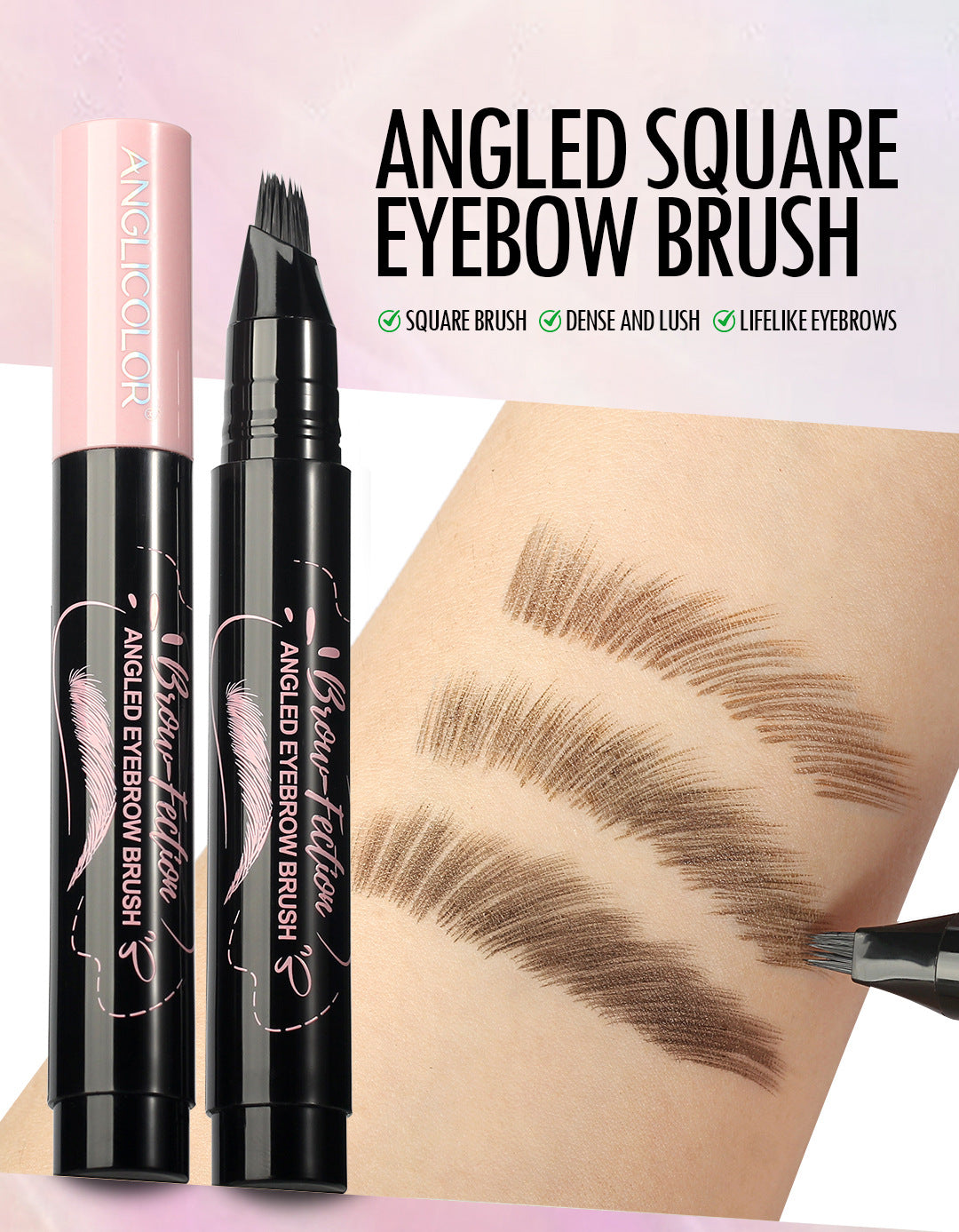 Specially Designed Multi-Pronged Plush Waterproof Eyebrow Pencil Long-Lasting Non-Fading Liquid Eyebrow Pencil for Distinct Wild Eyebrows