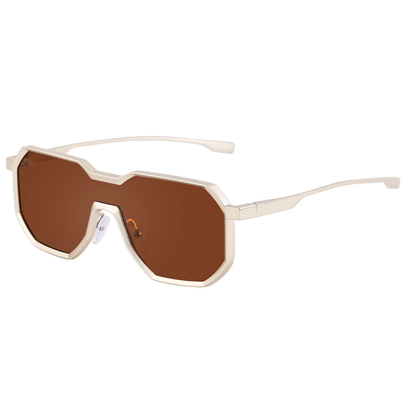 Irregular Steampunk Style Sunglasses European and American Metal Full Frame Integrated Sunglasses for Men Driving Glasses Wholesale