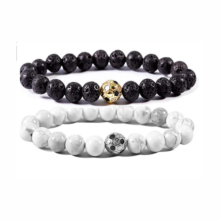 Popular Natural Stone White Pine Gold Flakes Bracelet Bracelet Unisex Bracelet Manufacturer Direct Sale