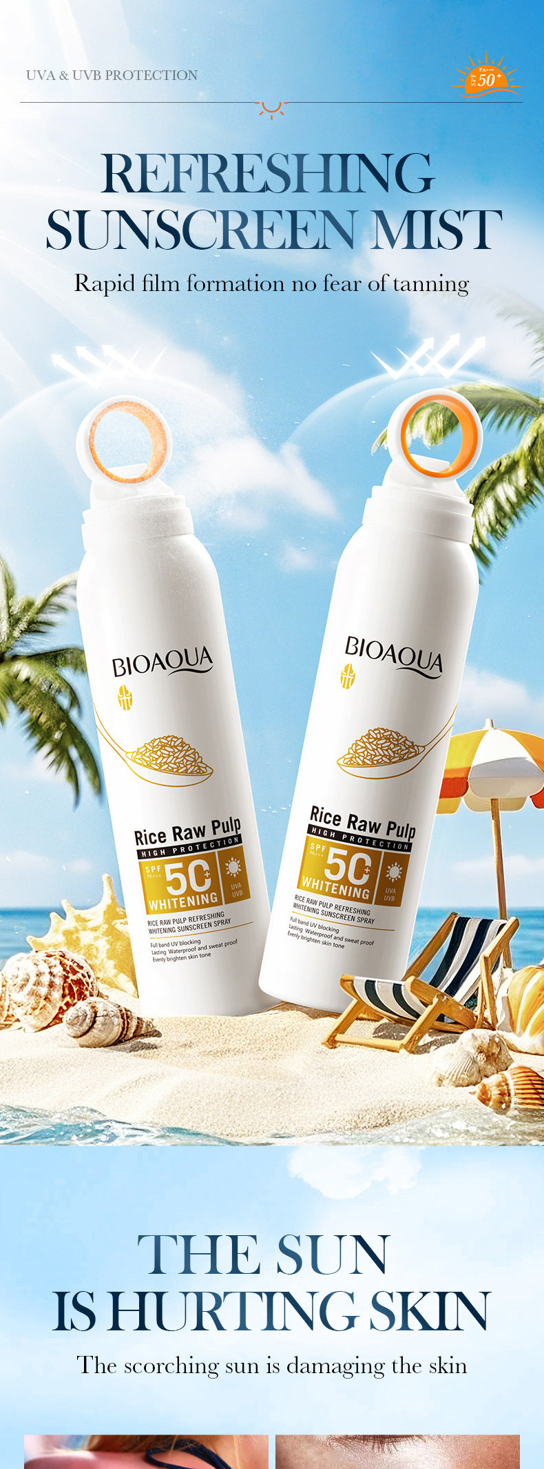 Cross-border Sunscreen Spray Product SPF50+ Anti-UV Sunscreen Export Manufacturer Wholesale
