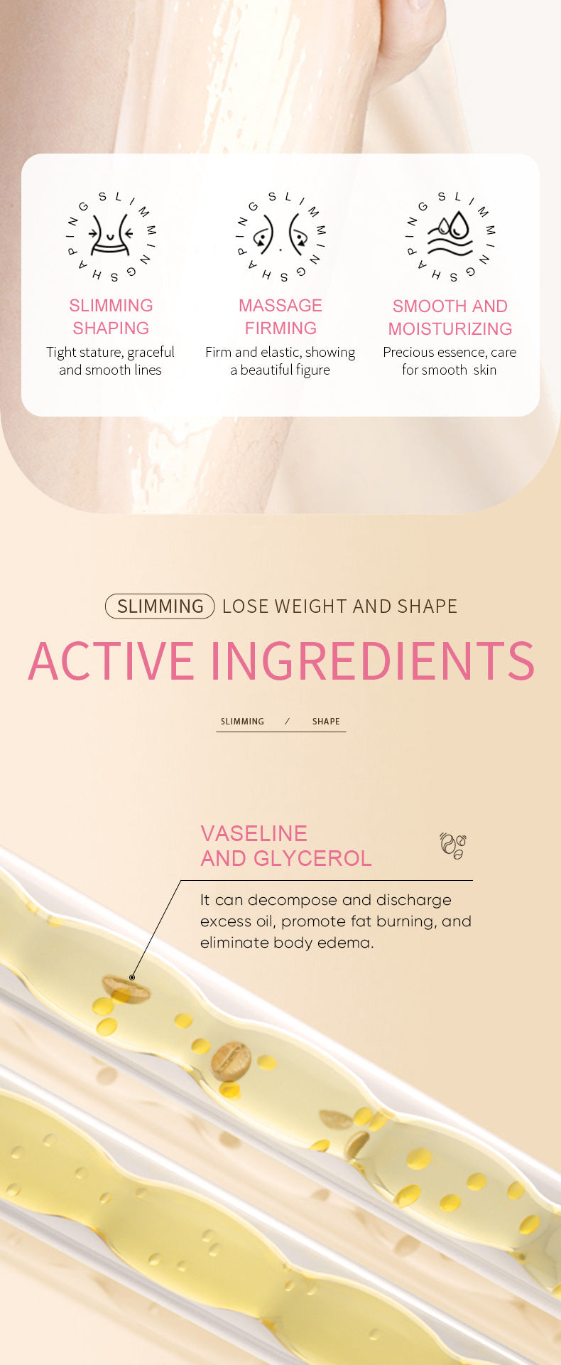 Full English Slimming Cream SADOER Body Shaping Care Products  Foreign Trade Live Streaming Skincare Manufacturer Wholesale