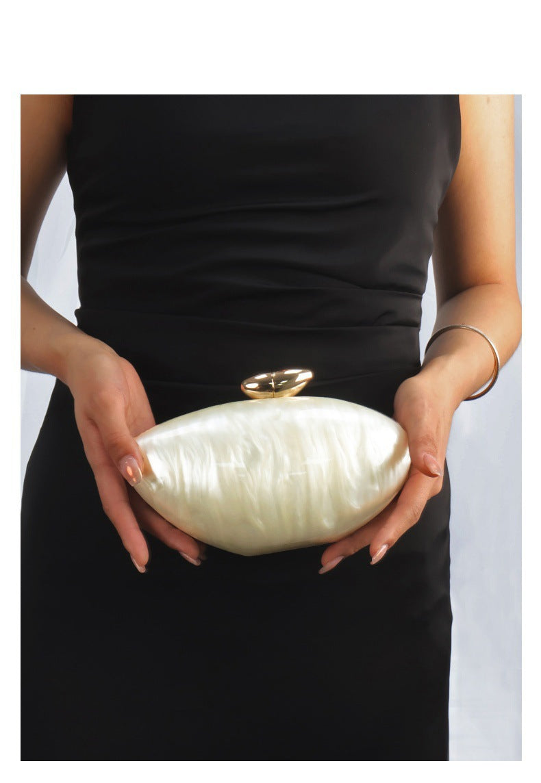 European and American Trend New Style Bag for Women Fashionable Light Luxury Versatile Bullet Head Acrylic Simple Evening Bag Clutch for Women