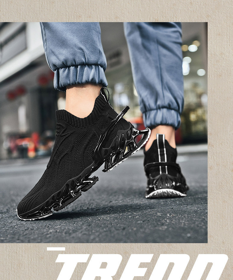 Summer Breathable Mesh Large Size Men's Shoes Trendy Mesh Shoes Men's Blade Running Shoes Sports Height-Increasing Flyknit Socks Trendy Shoes