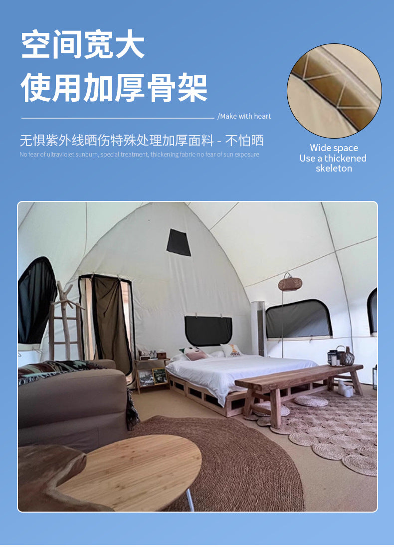 Kale Outdoor Sailing Tent Camp Parent-Child Vacation Scenic Area Double-Layer Insulated Wild Luxury Hotel Homestay Tent Manufacturer