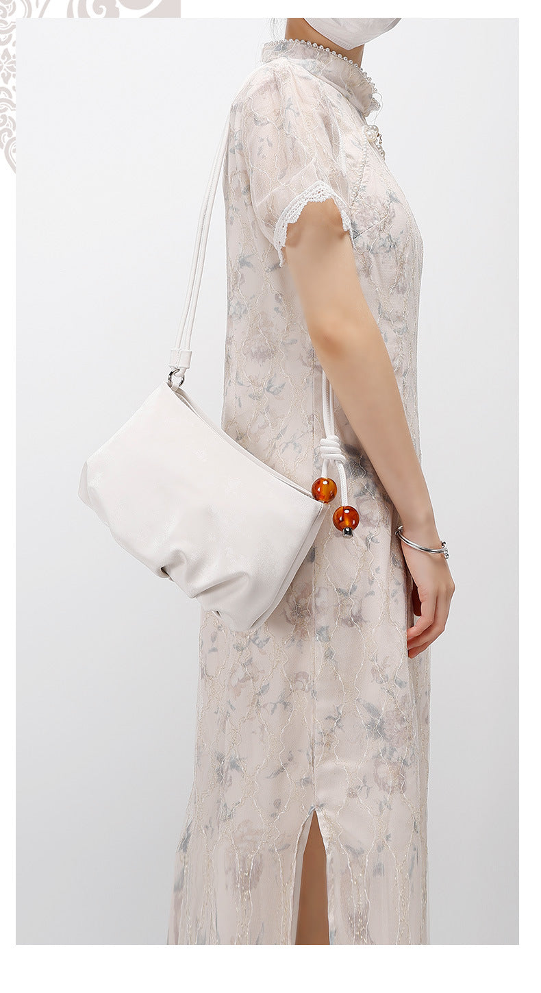 New Chinese Style Pleated Cloud Dumpling Bag Versatile Design Single Shoulder Women's Bag Textured Fashion Crossbody Women's Bag