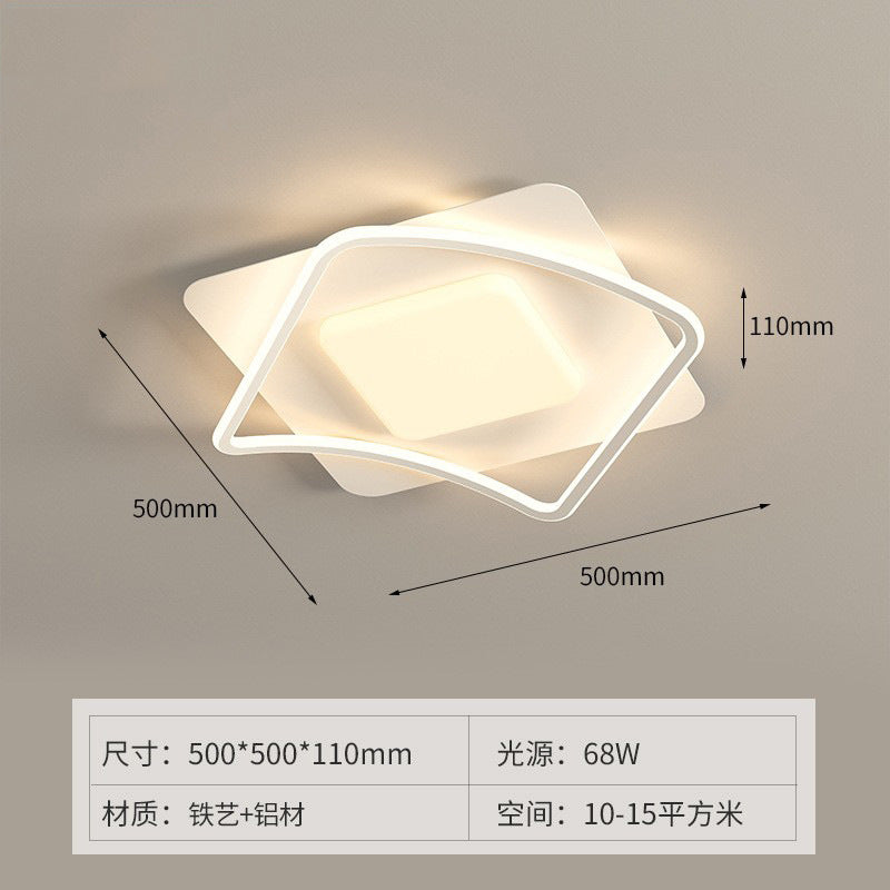 Ceiling Lamp led Lighting Package Set Modern Simple Room Bedroom Lamp Iron Art Living Room Lamp Rectangular Elegant